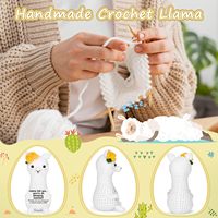 Jouets en peluche au crochet en laine faits main style dessin animé avec carte de message, poupée animale tricotée, cadeau pour maman, sœur, amie, professeur