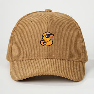 <span class=keywords><strong>Gorra</strong></span> de béisbol de pana bordada <span class=keywords><strong>con</strong></span> <span class=keywords><strong>patito</strong></span> bordado a juego de tendencia coreana, sombrero parasol de 6 paneles de alta calidad - Product Image 2