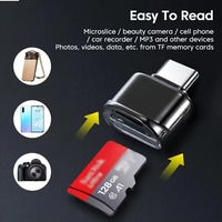Nuevo Adaptador de Lector de Tarjetas USB C Mini de Bolsillo, Económico y Moderno, de Aleación de Aluminio para iPhone, Tableta, Teléfono Móvil, Lector de Tarjetas de Memoria TF SD