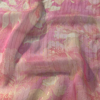 Collection de Tissus en Chiffon Imprimé Fil d'Or Soie Nouvelle Série Fleurs Printemps-Été Mélange Lurex Style Delacroix