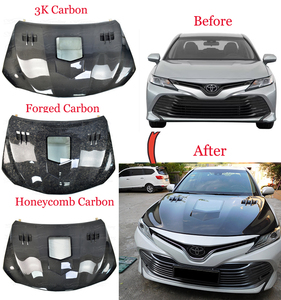 CWS-B STYLE HONEYCOMB CARBON FIBER <strong>ENGINE</strong> HOOD BONNET for 2018-2021 TOYOTA CAMRY XSE BODY KIT - Product Image 1