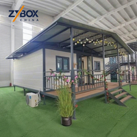 Villa préfabriquée de luxe, maison modulaire en EPS, maison conteneur extensible de 20 pieds et 40 pieds avec toit en pente et porche, marché USA Australie Airbnb