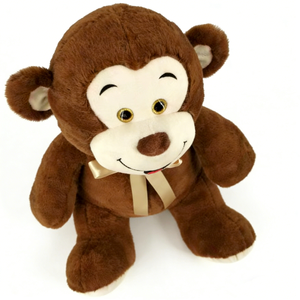 Peluche de Mono Marrón con Lazo Crema - Suave Animal de Peluche Sonriente, Regalo para Niños para Dormir y Decoración de Cuarto Infantil - Product Image 5