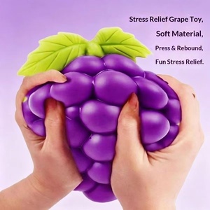 Jouet géant en TPR à presser en forme d'ananas, raisins, banane <span class=keywords><strong>et</strong></span> pêche, réaliste, à rebond lent, anti-stress, cadeau de vacances - Product Image 2