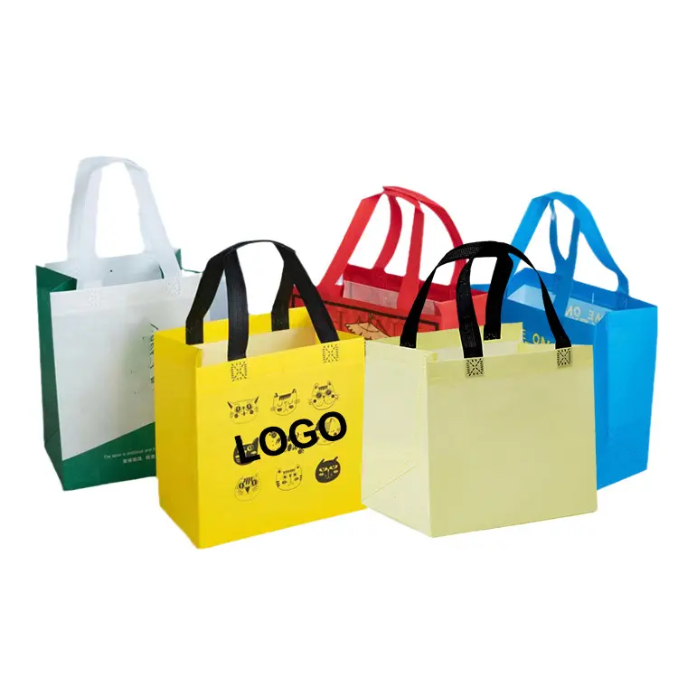Custom wholesale high quality reusable pp restaurant spunbond handbag take out non woven takeaway nonwoven bags