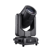 Cabeza móvil LED de haz de luz para exteriores de 380W, IP55 impermeable, RGBW con anillo de halo, activación por sonido/control DMX512, 8000K, para clubes, fiestas y bodas