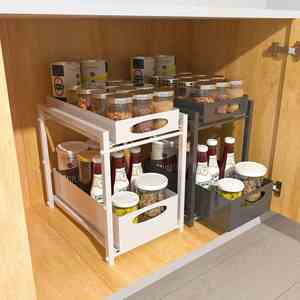 <b>Kitchen</b> Racks - <b>Pull</b> <b>Out</b> Under Sink Organizer, Sliding <b>Basket</b> with Multi-Layer Storage for Cabinet & Sink Area - Product Image 1