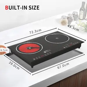 Bếp điện từ âm bàn 2 vùng nấu, mặt bếp gốm sứ, thương hiệu Trung Quốc - Product Image 5