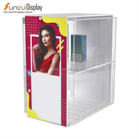 Comptoir personnalisé 2 couches Présentoir à cigarettes Armoire avec support Présentoir à tabac en acrylique pour magasin de cigarettes