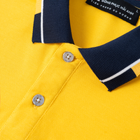 Polo à manches symétriques pour hommes, tissu jaune en coton de qualité supérieure, prix d'usine avec logo personnalisé