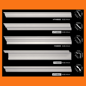 Moulure de corniche en polyuréthane PU, légère, facile à installer, qualité export, pour clouage à la pistolet à clous - Product Image 1