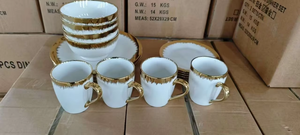 Vente en gros, Offre Spéciale : <span class=keywords><strong>Service</strong></span> de table en <span class=keywords><strong>porcelaine</strong></span> dure 16 pièces avec bord doré, pour 4 personnes, Prix de gros, Fabricant - Product Image 2