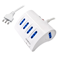 Prise de courant multi-prises Prise de bureau USB italienne 4 Presa 10/16A Bipasso + 2 Presa 10/16A Bipasso 16A Plug 2 P + T 3x1.0mmx2m
