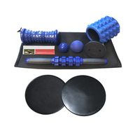 Ensemble de rouleaux en mousse de fitness 5 en 1 avec rouleaux musculaires Bâton de yoga et équipement de Pilates pour l'exercice de massage et de balle