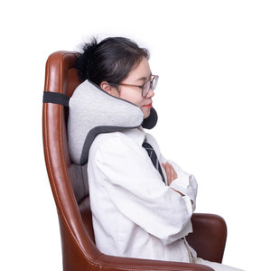 Oreiller de soutien du cou en mousse à mémoire de forme de voyage Portable Technics tricotés <span class=keywords><strong>Coussin</strong></span> d'appui-tête de voiture et d'avion Fonction Oreillers et positionneurs - Product Image 6