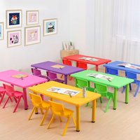 Ensemble de bureau et chaise pour enfants, ergonomique, moderne, réglable, en plastique rectangulaire, pour chambre à coucher, salon, école et utilisation en extérieur