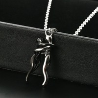 Collier pendentif chic en acier inoxydable pour couple, symbole d'amour élégant, couleur mixte, cadeau de bijoux pour la Saint-Valentin et anniversaire
