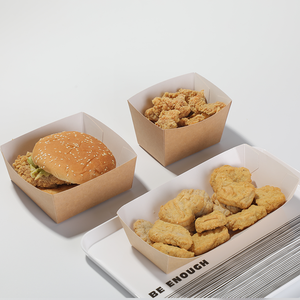 Boîte alimentaire kraft plateau en papier Trayclamshell emballage kraft à emporter frites de poulet frites plateau bateau papier - Product Image 5