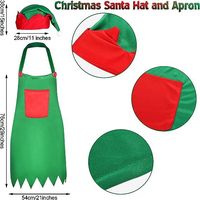 Tablier de Noël Elfe en coton non tissé durable à manches, kit pour décorations de fête - Vente chaude