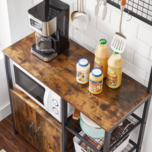 Étagère de cuisine pour boulanger, café, bar, étagère de rangement de cuisine avec 10 crochets <span class=keywords><strong>et</strong></span> armoire - Product Image 5