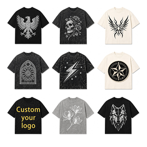 T-shirt Streetwear Homme Luxe 260 GSM Grammage Lourd Col Ras du Cou Manches Courtes 100% Coton Biologique Coupe Oversize Boxy Lavage Vintage Personnalisé - Product Image 1