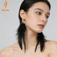 Boucles d'oreilles en plumes 21 couleurs, directement de l'usine - Accessoires de mode gothique alternative pour scène, performance et costume d'Halloween