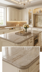 Échantillon Gratuit 100% Quartz Artificiel Vietnamien Blanc Taj Mahal Grande Dalle 20mm – Plans de Travail Modernes pour Salles de Bain d'Hôtels et Plans de Travail de Cuisine - Product Image 2