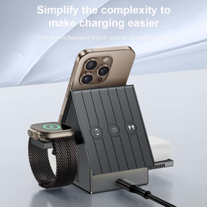 Estación de carga rápida inalámbrica magnética 3 en 1 de 15W, cargador inalámbrico magnético multidispositivo para <span class=keywords><strong>iPhone</strong></span> <span class=keywords><strong>Apple</strong></span> <span class=keywords><strong>Watch</strong></span> <span class=keywords><strong>Airpods</strong></span> - Product Image 4