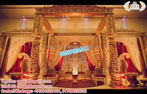 Mandap DE BODA tallado en oro de la India, mantel de boda tallado en fibra elegante, nuevo diseño, ideal para bodas - Product Image 5