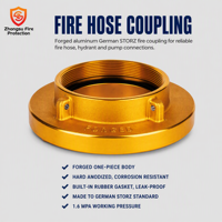 Adaptateur de tuyau d'incendie forgé, raccord fileté pour lutte contre l'incendie avec base à large bride et surface anodisée pour équipement de protection incendie