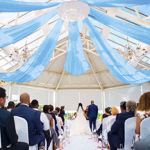 Modern Green Tulle <b>Curtain</b> <b>for</b> Weddings and Events Design by Decorativas <b>for</b> Ceiling Drape Coverage - Product Image 3