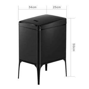 Capteur de bureau à domicile noir hi-na de 22l, conception étroite, jambes hautes, anti-empreintes digitales, interrupteurs sans contact, scellage intelligent, boîte intelligente - Product Image 2