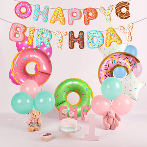 Set de Globos de Aluminio para Cumpleaños Infantiles, Diseño de Helados, Donuts y Dulces de Verano, Set de Globos para Adultos - Product Image 3