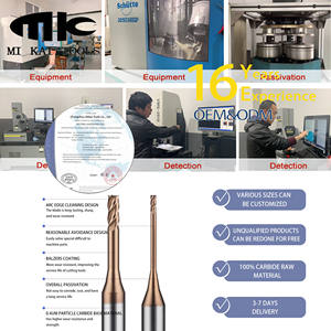 <span class=keywords><strong>Fraise</strong></span> à rainurer profonde à 4 dents en carbure de tungstène MK HRC60 à col long et déport étendu pour l'acier - Product Image 1