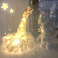 Lampe de nuit LED en forme de nuage, projecteur de ciel étoilé, lampe fusée astronaute, cadeau créatif pour enfants, décoration d'anniversaire, lumière d'ambiance pour la maison