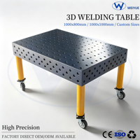 Table de soudage 3D en acier 1000x800x200mm, robuste, haute capacité de charge, surface de travail de précision, pour atelier de fabrication.
