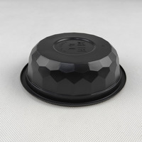 Boîte d'emballage en plastique en PP noir 133*40mm personnalisable pour gâteaux, snacks, biscuits, salades, pain, sucre, transformation alimentaire