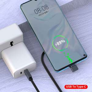 1,5 M 180 grados en forma de U 5V 2.4A rápido USB2.0 al tipo C codo Cable de carga de datos USB-C para jugar juegos - Product Image 3