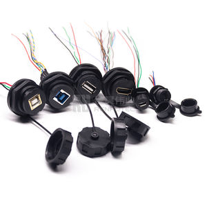 Connecteur de panneau PCB étanche IP67, lot de 50 pièces, connecteurs USB Type <span class=keywords><strong>A</strong></span> B mâle femelle, montage pour fil, vis noire, MINI prise RGB avec câble - Product Image 5