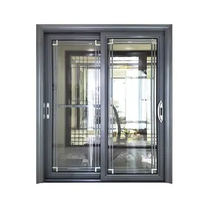 Sliding Door Exhibition Decoration Aluminum Frame Double Tempered Glass Hall Three-track Glass Lattice SLIDING DOORS Soundproof