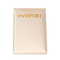 Étui de passeport à rayures croisées, porte-passeport simple, personnalisé, 6 couleurs, en aluminium doré gaufré, à la mode, matière PU, 1 pièce