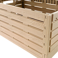 Caisse pliable en plastique imitation bois, panier de rangement pour fruits et légumes, ventilée, empilable, boîte de présentation pour la vente au détail