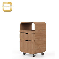 Chariot de pédicure en acier inoxydable à quatre roues doubles avec tiroirs, design moderne, pour salon de beauté, salon, spa, avec repose-pieds arrière