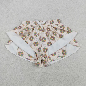Shorts de sport respirants et écologiques pour filles, style décontracté d'été, collection Mardi Gras Donut Mommy and Me - Product Image 3