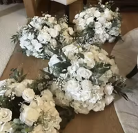 Décoration de mariage personnalisée, fleurs artificielles en boule, rose blush, boule de fleurs, centre de table de mariage pour la décoration