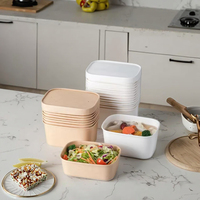Kunden spezifischer umwelt freundlicher Einweg-Lunchbox aus braunem Kraft papier Fast-Food-Verpackungs behälter für Nudeln und Lebensmittel zum Mitnehmen