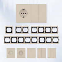 Interruptores y Enchufes de Pared WESA Ultrafinos con Botón Pulsador de 1/2/3 Vías, Enchufe Europeo de 1/2 Vía, Combinación Libre, Diseño Moderno de Lujo