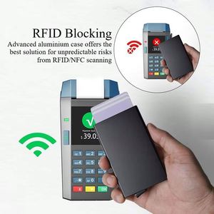 Business <b>Id</b> Metal Wallet Case Box Credit Aluminum <b>Holder</b> Pop up Rfid Blocking Slim Wallets and Card <b>Holders</b> for Men - Product Image 4