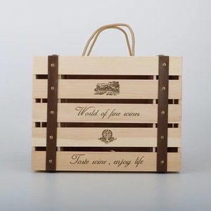 กล่องไม้ใส่ไวน์ 6 ขวด ทรงสี่เหลี่ยม งานแฮนด์เมด ของขวัญ งานฝีมือ ไม้สน - Product Image 3