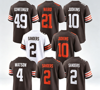 Sanders pour hommes 2026 # 2 maillots de football cousus : 4 Watson, 21 Ward, 10 Judkins, 49 Schwesinger